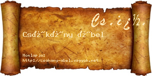 Csákány Ábel névjegykártya