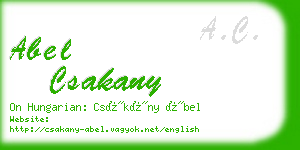 abel csakany business card